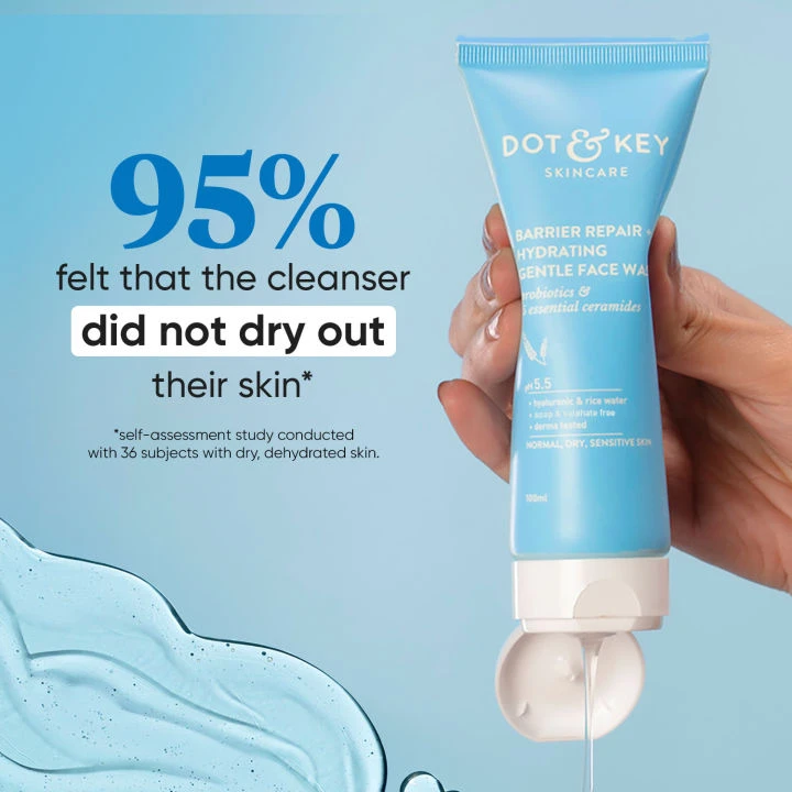 Dot & Key Ceramide & Probiotic Hydrating Face Wash for Dry and Sensitive Skin – 100ml